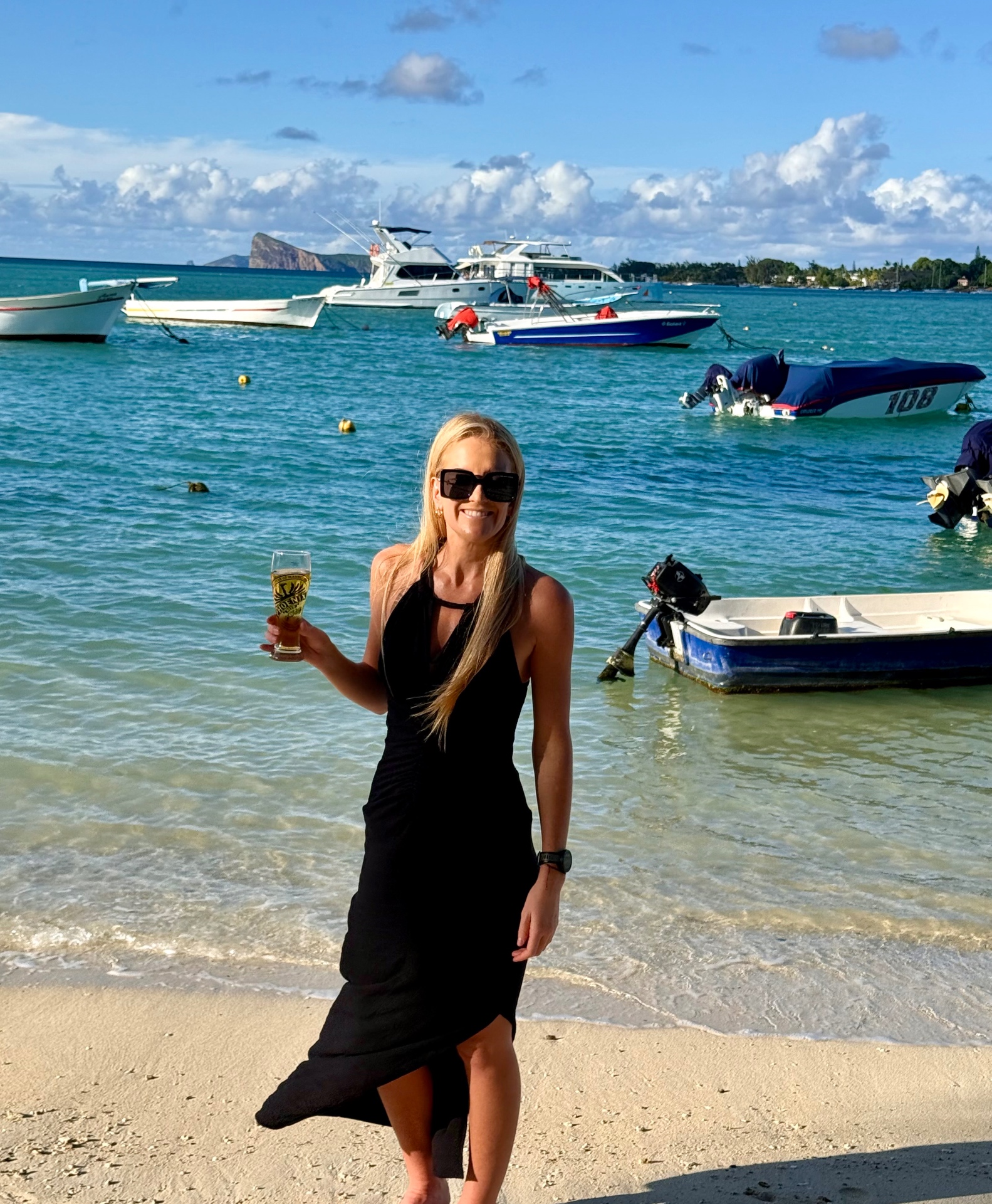 Sundowners on the sand at Cap Malheureux, Mauritius